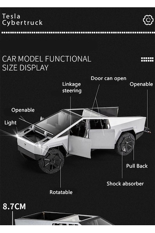 Tesla Cybertruck 1:32 Model Maket Araba Silver