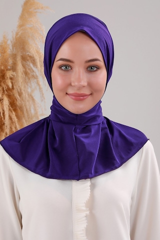 Melodi Scarf Kadın Tesettür Pratik Çıtçıtlı Sandy Fular Hazır Şal Mavi Mavi