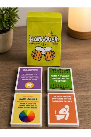 Hangover Mini İngilizce Yazılı Yetişkin Parti Oyunu Eğlenceli Sohbet & Kart Oyunu, Arkadaş Ve Çiftler İçin