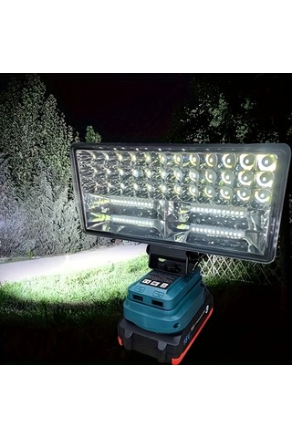 Xuweiwei Makita Pillerine Uygun 10 16 Cm Pilsiz Kablosuz Led Çalışma Lambası Çift Usb Hızlı Şarj Açık Hava Kamp Araba Tamiri Işık