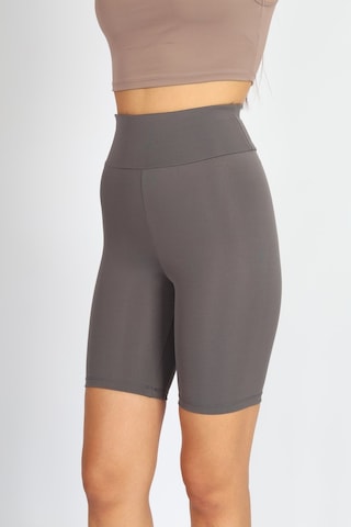 Soft&Basic Kadın 2'li Bıker Toparlayıcı Esnek Kısa Spor Tayt Antrasit-rose