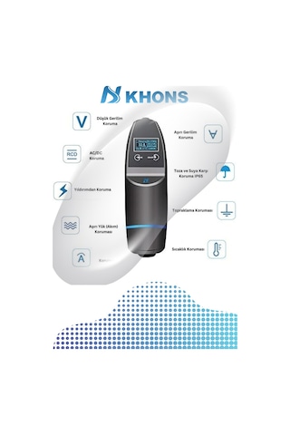 Khons Tek Faz 16A 3.6 KW Taşınabilir Elektrikli Araç Şarj İstasyonu