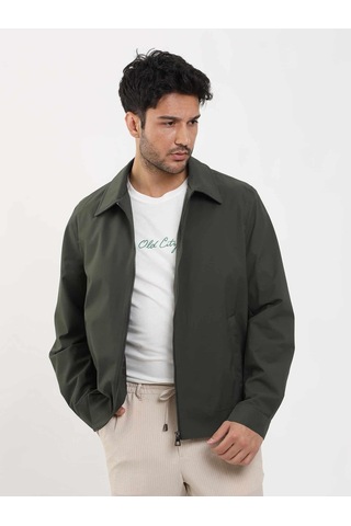 Dufy Haki Erkek Regular Fit Düz Klasik Yaka Bomber Mont - 104389-Haki