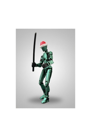 Yılbaşı Temalı Hareketli Robot Dummy Oyuncak Noel Şapkalı 3d Baskı Figür, Özel Hediye Kutulu