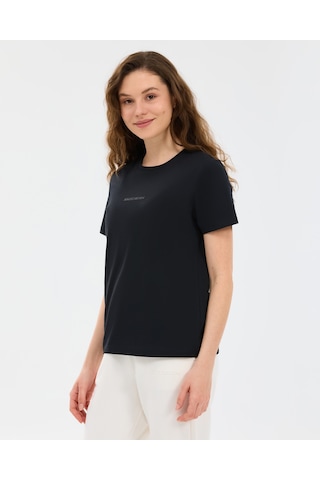 Skechers W Essential Crewneck T-shirt Kadın Siyah Tshirt S2510029-3817