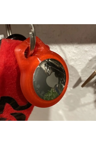 Apple Uyumlu AirTag İçin Özel Dizayn Edilmiş Kılıf Anahtarlık Keychain Kırmızı