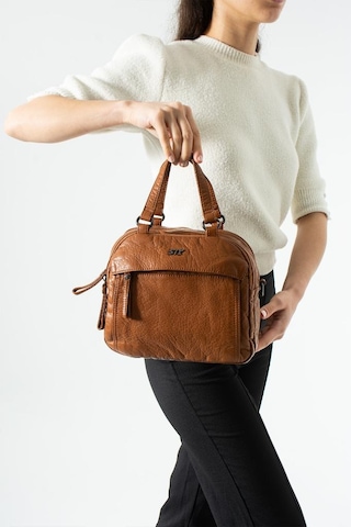 Baginn Retro Vegan Deri Günlük Kadın Postacı Çanta Çapraz Askılı Omuz Çantası Yıkama Suni Deri 27 23 Cm Taba