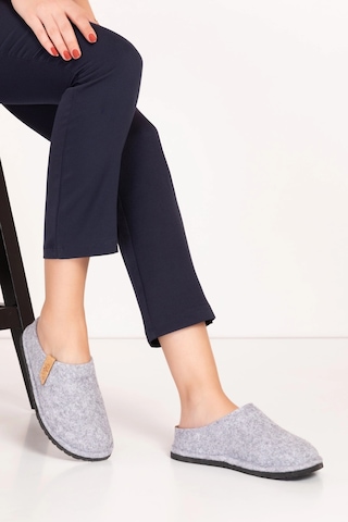 Gondol İçi Dışı Keçe Rahat Ve Hafif Ev Terliği Ev.320 Gri