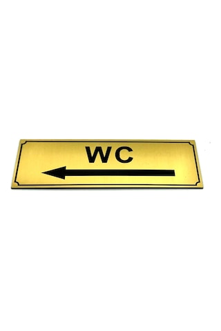 Wc Tuvalet Tabelası Sol Ok Işareti Kapı Levhası 5 Cm X 15 Cm (419092443)