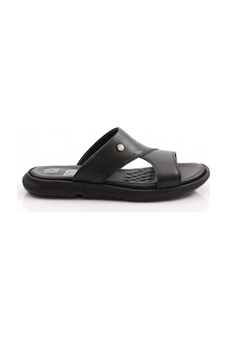 Dgn Hakiki Deri Comfort Rahat Taban Erkek Terlik 809 809-2690-R1534 Siyah
