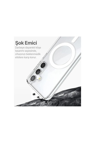 Samsung S24 Fe Uyumlu Şeffaf Magsafe Kılıf Mtl Safe