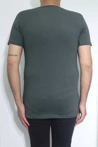 Santa Dmctekstil Erkek Düz Spor Kesim Dar Kalıp Bisiklet Yaka Basic T-shirt Haki