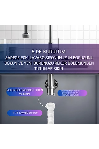Desiphon Lavabo Sifonları İçin Körüklü Boru