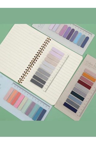 Sticky Notes Şeffaf Renkli Yapışkan Not Kağıtları Defter Yer İmleri Etiket Ayraç 10 Renk 200 Yaprak Gökkuşağı Serisi Altın Çağ