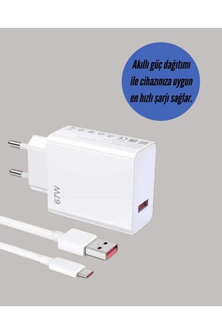 Typec Uyumlu 67w Turbo Hızlı Şarj Aleti Akıllı Koruma Sistemli