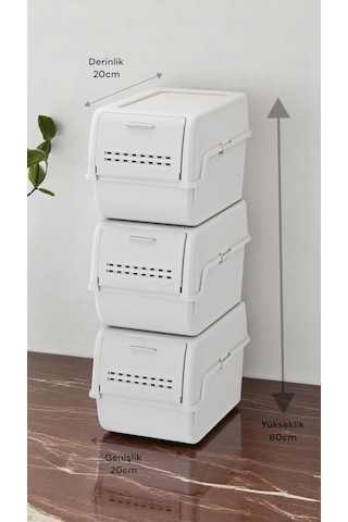 Motek Mt-40 S-box 8 Litre 3'lü Çok Amaçlı Organizer Düzenleyici Gri 3 8litre Gri