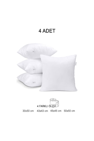 4 Adet Premium Kare Kırlent İç Yastık 1.kalite Elyaf Dolgulu Oyuncu Koltuk Yastığı, 43x43