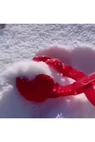 Homyl Kalp Şekli Kar Topu Makinesi Çocuk Açık Kartopu Kum Kırmızı