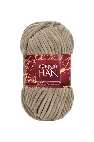 Kadife Örgü İpi 50gr %100 Polyester Yumuşak Pofuduk Vizon