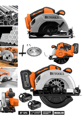Butools ST-30 Turuncu 21V Platinum Akülü Çelik Şanzuman Şarjlı Ahşap Sunta Ağaç Kesme Makinesi Daire Testere