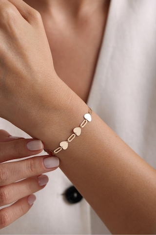 Gianfranco Kalp Kalın Ataş Işıltılı Bileklik Altın Sarı Altın