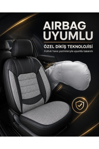 Subaru İmpreza Sedan 1992 - 2025 Uyumlu Koruyucu Gri Oto Koltuk Kılıfı