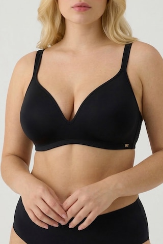 Amarelle Sienna Siyah Comfort Bra Büyük Beden Toparlayıcı Sütyen- Balensiz, Dolgusuz, Kalın Askılı