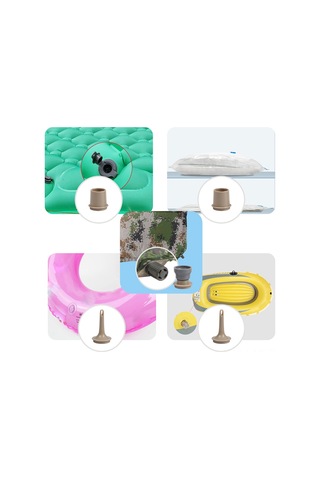 Mufunye Orman Kampı İçin 3600mah Şarj Cihazı Ve Led Işıklı Hızlı Şişirici/boşaltıcı Pompa - Turuncu Beyaz