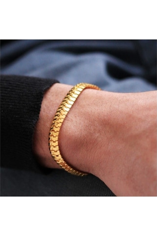 Erkek Gold Yassı Tırtıl Birbirine Geçmeli Model Künye Bileklik Çok Renkli Erkek Gold Yassı Tırtıl Birbirine Geçmeli Model Künye Bileklik Çok Renkli