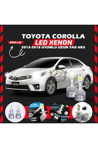Toyota Corolla 2013-2018 Uzun Far Uyumlu Şimşek Etkili Led Xenon Performance Series Hb3