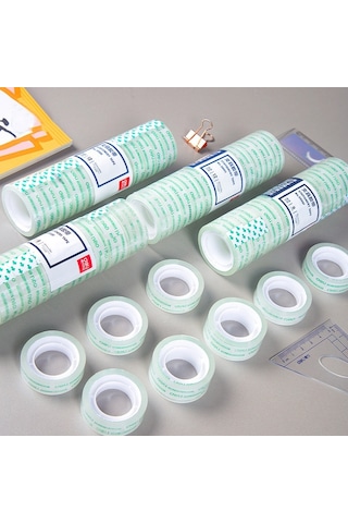 Deli Küçük Yüksek Viskozite Ofis Şeffaf Teyp Öğrenci Kırtasiye Kaseti, Size:8 Rolls Wide 1.8cm X Length 27.3m Diğer