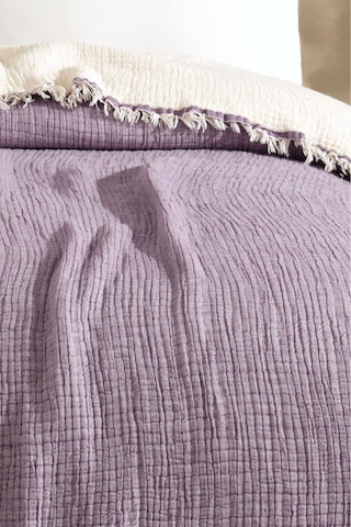 Varol Tek Kişilik 5 Katlı %100 Pamuk Müslin Yatak Örtüsü - Lila Lıla/160x230cm Lila