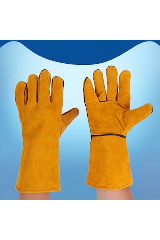 Lemestar Deri Kaynak Eldivenleri - Yüksek Isıya Dayanıklı Bbq Ve Kampçılık İçin 350mm