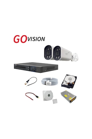 2'li 5mp Ahd Kamera Seti Full Color, 360mm Lensli, Gece Görüşlü Güvenlik Sistemi-125465