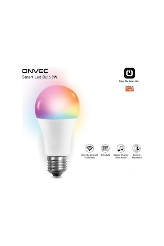 Maoyaya 9w Akıllı Rgb Ampul: Wifi & Bluetooth, Tuya 2. Gen, Enerji Tasarruflu Beyaz Işık Beyaz