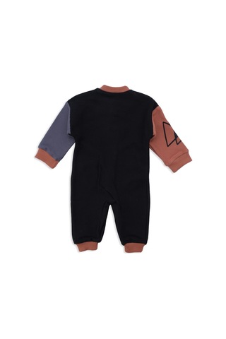 Erkek Bebek Bermuda Üçgeni Özgün Geometri Desenli Çıtçıtlı Tulum 001