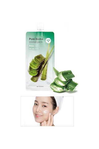Missha Nemlendirici Aloe Vera Uyku Maskesi 10ml Pure Source Pocket Pack Aloe