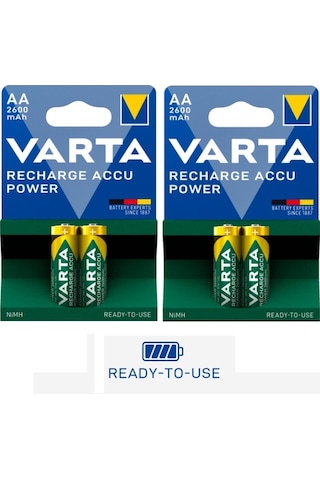 Varta 5716 2600 mAh AA Ni-MH Şarj Edilebilir Kalem Pil 4'lü