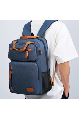 Vkemall Erkekler İçin Mavi Sırt Çantası - 15.6" Laptop Bölümü, Su Geçirmez, Dayanıklı, Ergonomik Tasarım, İş & Seyahat İçin Geniş Kapasite MAVİ