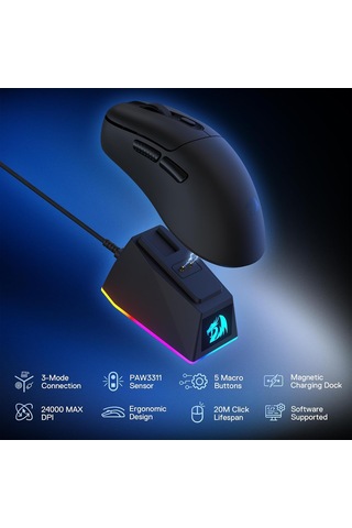 M998 Hafif Kablosuz Oyun Faresi, Rgb Manyetik Şarj Yuvası, Bt/2.4g Kablosuz/kablolu Optik Fareler, 24000 Dpı, Pc/mac İ Genel