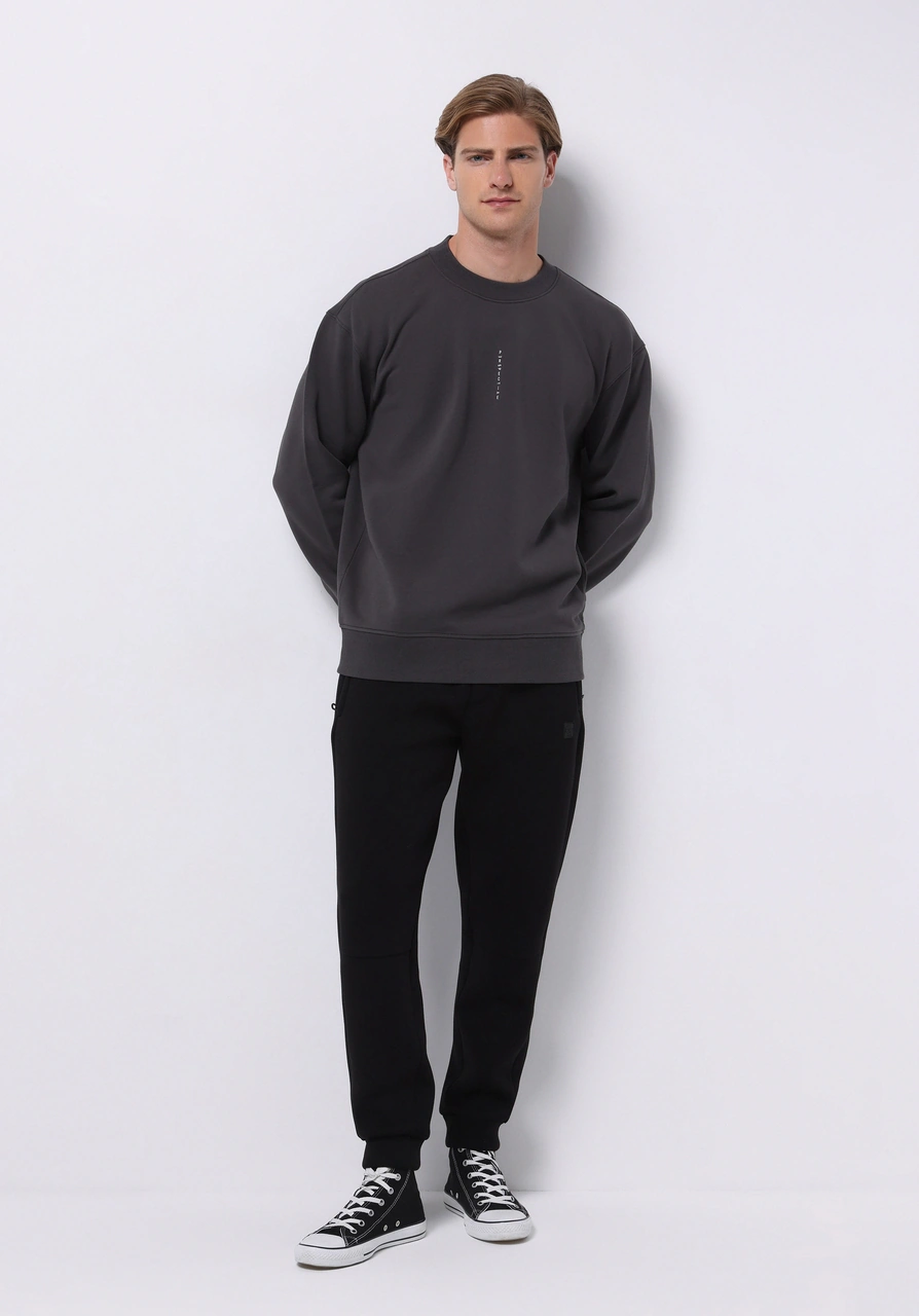 Colins Comfort Fit Erkek Antrasit Sweatshirt Cl1075712 Q1.v2 Ant Antrasit