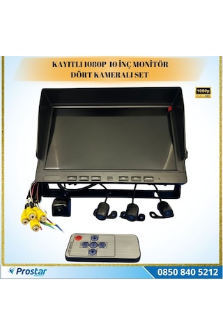 10" Monitör Dört Kameralı Kayıtlı Okul Ve Servis Kamera Seti