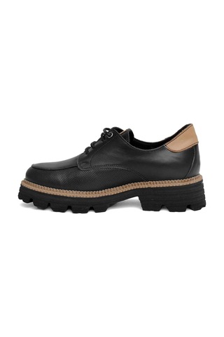 Mammamia D24ya-3850 Kadın Deri Oxford Ayakkabı D24YA-3850-R7307 Siyah