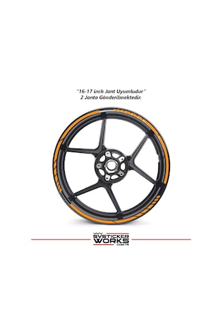 Motosiklet Jant Şeridi Jant Sticker Dekor Model Parçalı Desen Sticker Set Turuncu