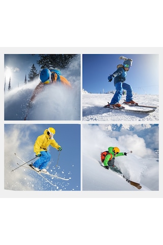 Unisex Kayak Gözlük Çift Katmanlı Buğu Önleyici Kar Rüzgar Ggeçirmez Gözlük Mavi