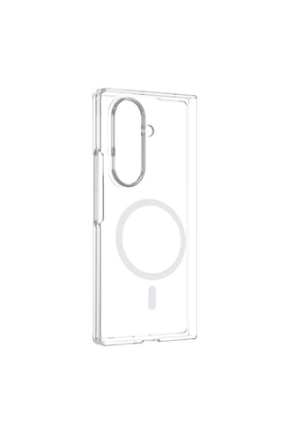 Samsung Galaxy Uyumlu Z Fold 6 Kılıf Darbe Emici İnce Korumalı M-safe Şarj Özellikli Pürüzsüz Şeffaf Sert Pc Kapak Şeffaf