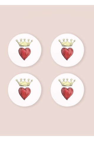 The Mia Luv Bardak Altlığı 4lü Set- 10 Cm Çok Renkli