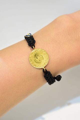 Yenigün Kuyumculuk 22 Ayar Ipli Nazar Boncuklu Çeyrek Altınlı Bileklik