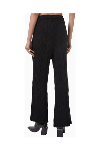 Rowen Rose Large Pants, Lüks Yün Triko Geniş Paçalı Modern Ve Zamansız Şık Pantolon Siyah