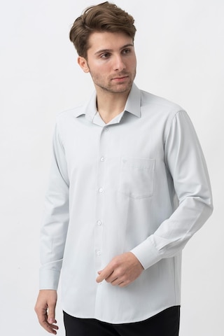 White Stone Espinho G2023 Normal Fit Klasik Pamuklu Cepli Gömlek Taş-taş Taş